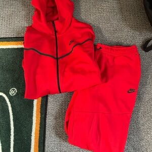 Nike Air Tech Red Hoodie and Pants Set